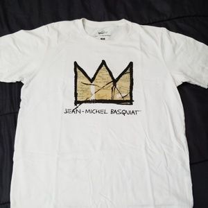 White Basquiat Tee with Crown Logo